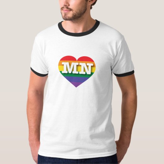Ik hou van Minnesota Rainbow Heart T-shirt (Voorkant)