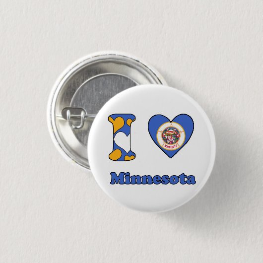 Ik hou van Minnesota Ronde Button 3,2 Cm (Voorkant /achterkant)