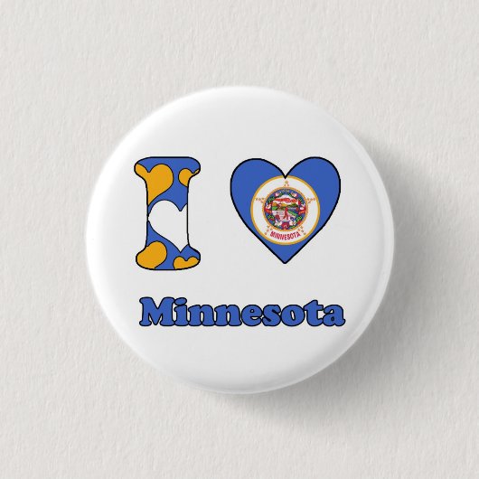 Ik hou van Minnesota Ronde Button 3,2 Cm (Voorkant)