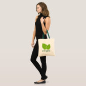 Ik hou van mint tas met groen kruidenblad logo (Voorkant (model))