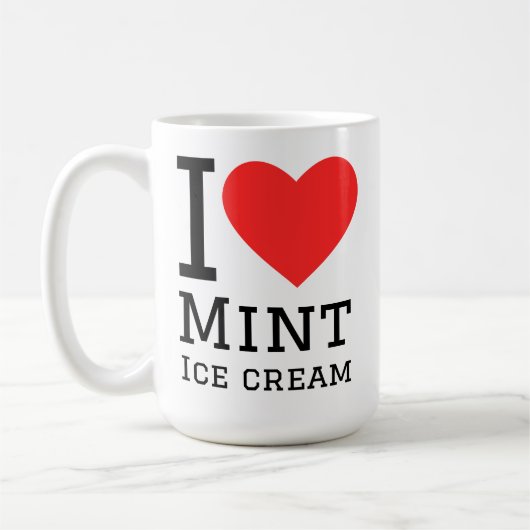 Ik hou van mintijs koffiemok (Links)