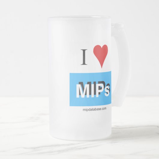 Ik hou van MIP's 3 mok van gefronst glas (Voorkant rechts)