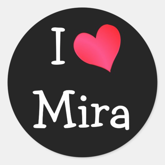 Ik hou van Mira Ronde Sticker (Voorkant)