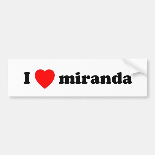 Ik hou van miranda bumpersticker (Voorkant)