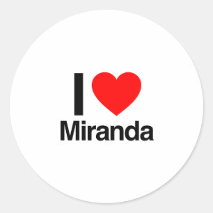 ik hou van miranda ronde sticker