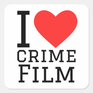 Ik hou van misdaadfilms vierkante sticker