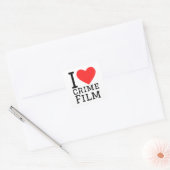 Ik hou van misdaadfilms vierkante sticker (Envelop)