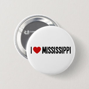 Ik hou van Mississippi • I Heart Mississippi Rond Ronde Button 5,7 Cm