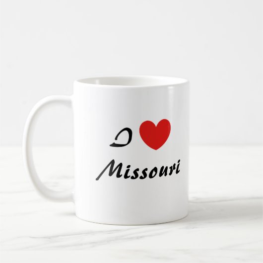 Ik hou van Missouri Heart Typography Coffee Mok (Links)