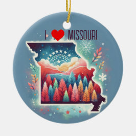 Ik hou van Missouri kerstboom Keramisch Ornament