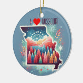 Ik hou van Missouri kerstboom Keramisch Ornament (Links)