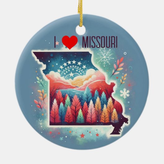 Ik hou van Missouri kerstboom Keramisch Ornament (Achterkant)