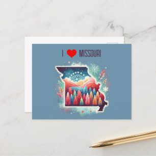 Ik hou van Missouri Kerstwinter Briefkaart