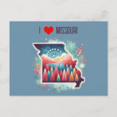 Ik hou van Missouri Kerstwinter Briefkaart (Voorkant)