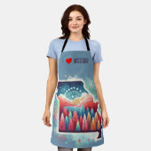 Ik hou van Missouri Kerstwinter Schort (Gedragen)