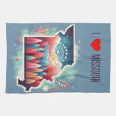 Ik hou van Missouri Kerstwinter Theedoek (Horizontaal)
