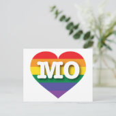 Ik hou van Missouri Rainbow Heart Briefkaart (Staand voorkant)