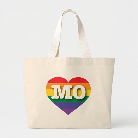 Ik hou van Missouri Rainbow Heart Grote Tote Bag (Voorkant)