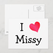 Ik hou van Missy Briefkaart (Voorkant / Achterkant)