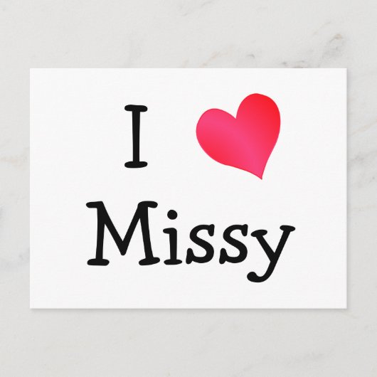 Ik hou van Missy Briefkaart (Voorkant)