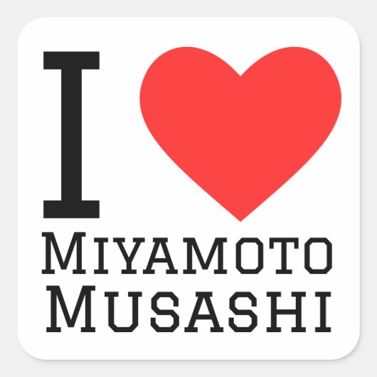 Ik hou van miyamoto Musashi Vierkante Sticker (Voorkant)