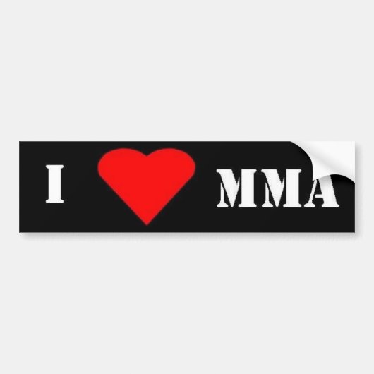 ik hou van mma bumper sticker (Voorkant)