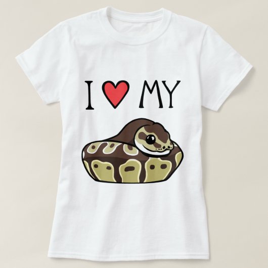 Ik hou van m'n bal python Cute Funny Women's T-Shi T-shirt (Design voorkant)