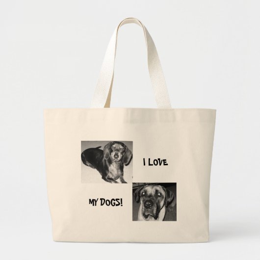 Ik hou van m'n honden. grote tote bag (Voorkant)