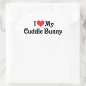 Ik hou van m'n knuffel ovale sticker (Tas)