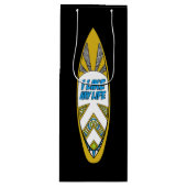 Ik hou van m'n leven surfbordtas wijn cadeautas (Voorkant)