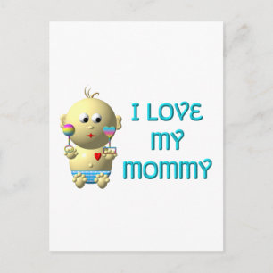 Ik hou van m'n mammie Baby met hart en staart Briefkaart
