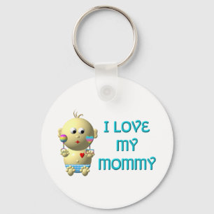 Ik hou van m'n mammie Baby met hart en staart Sleutelhanger