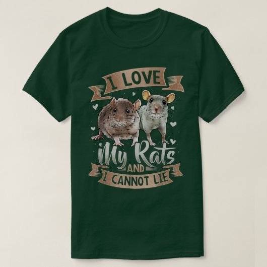 Ik hou van m'n ratten... ik kan niet achterblijven t-shirt (Design voorkant)