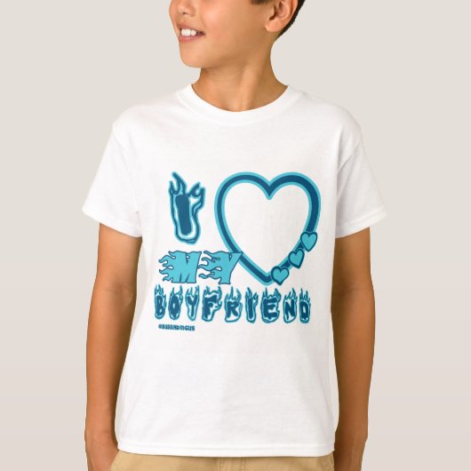 Ik hou van m'n vriendje in BLUE. T-shirt (Voorkant)