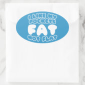 Ik hou van m'n zakdoekje. ovale sticker (Tas)