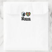 Ik hou van Moana Ronde Sticker (Tas)