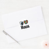 Ik hou van Moana Ronde Sticker (Envelop)