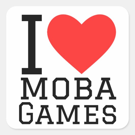 Ik hou van moba games vierkante sticker (Voorkant)