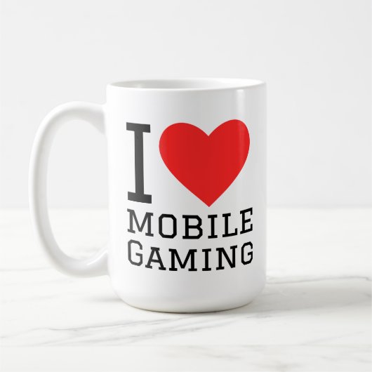 Ik hou van mobiel gamen koffiemok (Links)