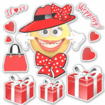 Ik hou van Mode Emoji voor winkelen glimlachen