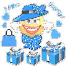 Ik hou van Mode Emoji voor winkelen glimlachen