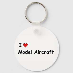 Ik hou van modelvliegtuigen sleutelhanger