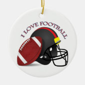 Ik hou van modern elegant trendy football keramisch ornament (Voorkant)