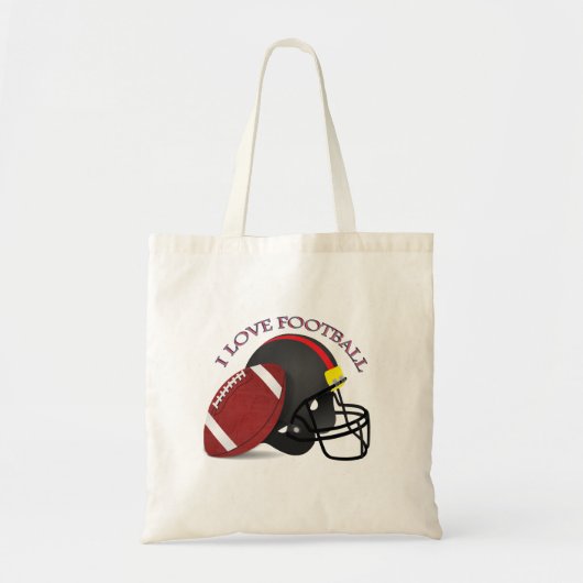 Ik hou van modern elegant trendy football tote bag (Voorkant)
