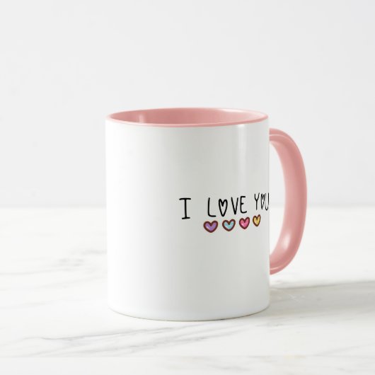 Ik hou van moderne kunst design mok (Voorkant rechts)