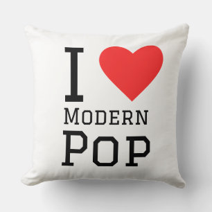Ik hou van moderne pop vierkant sticker kussen