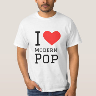 Ik hou van moderne pop vierkant sticker t-shirt