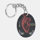 Ik hou van Moeder Anatomische Hart Sleutelhanger - (Voorkant Links)