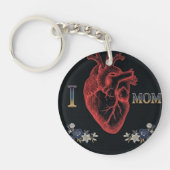 Ik hou van Moeder Anatomische Hart Sleutelhanger - (Voorkant)