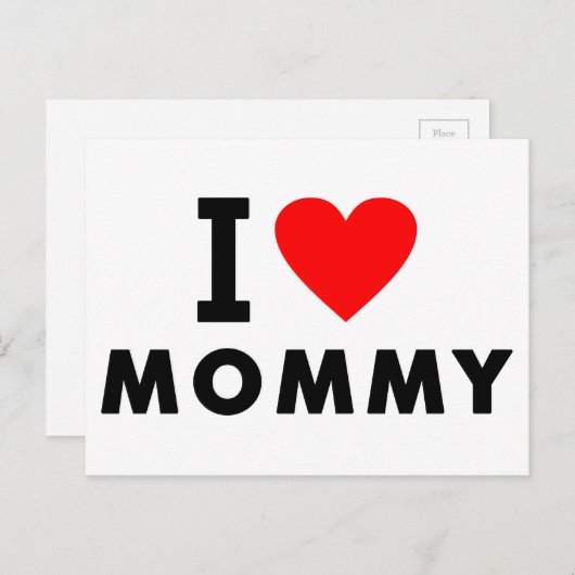 Ik hou van moeder hart mama sms-bericht moeder sym briefkaart (Voorkant / Achterkant)